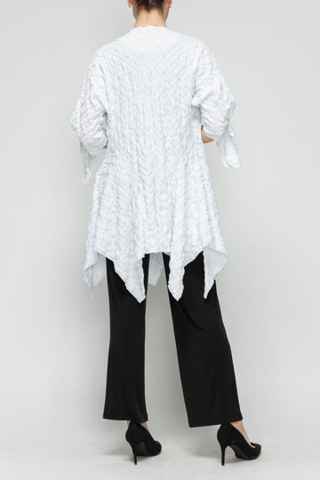 White Dolman Sleeve Open Jacket